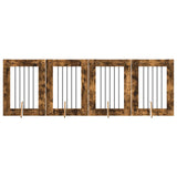 Dog Gate with Stands 4 pcs Smoked Oak 60 x 80 cm 892099