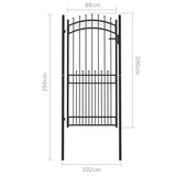 Fence Gate with Spikes EMMEN 100 x 200 cm Powder-coated steel 146392