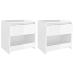 ZNTS Bedside Cabinets 2 pcs High Gloss White 40x30x39 cm Engineered Wood 803456