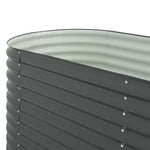Garden Raised Bed 400x80x81 cm Galvanised Steel Grey 45521