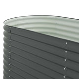 Garden Raised Bed 400x80x81 cm Galvanised Steel Grey 45521