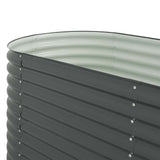 Garden Raised Bed 400x80x81 cm Galvanised Steel Grey 45521