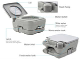 10L Portable Travel Toilet Outdoor Camping Picnic with 2 Detachable Tanks & Push-button Operation, T3398P347582