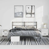 Metal Bed Frame without Mattress with Headboard Black 135x190cm 372276