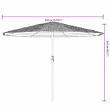 Garden Parasol with Steel Pole Blue 324x324x247 cm 4005110