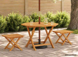 Folding Garden Table Natural 90 x 90 x 75 cm Solid Teak Wood 42042412