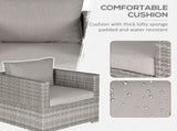 Single Seater Rattan Chair Sofa Padded Cushions, All-Weather PE Wicker Weave Garden Armchair T3398P320189