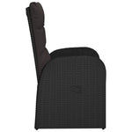Reclining Garden Chairs with Cushions 2 pcs Black Poly Rattan 319545