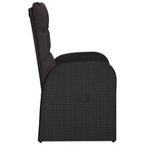 Reclining Garden Chairs with Cushions 2 pcs Black Poly Rattan 319545