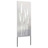 Garden Privacy Screen Floral Silver 50 x 140 cm Stainless steel 876312