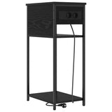 Bedside Cabinet Black Oak 41 x 28 x 76 cm Engineered Wood 859575