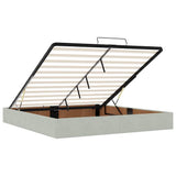 Ottoman Bed with Mattresses Light Grey 160x200cm Velvet 3313409