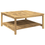 Coffee Table Whitewash 100.5 x 98 x 45 cm Solid Acacia Wood 901822
