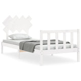 Bed Frame without Mattress White 90x200 cm Solid Wood Pine 3193452
