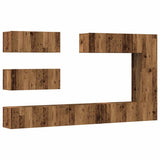 ZNTS 7 Piece TV Cabinet Set Wall-mounted Old Wood Engineered Wood 3329139