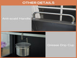 4 Burner Gas BBQ Grill Outdoor Portable Barbecue Trolley w/ Warming Rack, Side Shelves, Storage T3398P320134