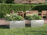 Garden Planter 2 pcs Silver 40 x 40 x 30 cm Galvanised Steel 8005047