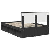 Bed Frame with Headboard Black 120 x 190 cm Solid Pine Wood 3410628