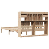 ZNTS Bookcase Bed without Mattress 140x190 cm Solid Wood Pine 3322333
