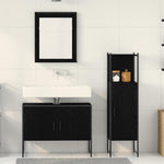Bathroom Furniture Set with Door 3 pcs Black 33 x 33 x 102.5 cm 3334376