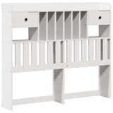 Bookcase Bed without Mattress White 135x190 cm Doouble Solid Wood Pine 3321929