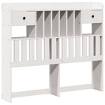 ZNTS Bookcase Bed without Mattress White 120x190 cm Small Double Solid Wood Pine 3321927