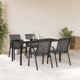 Stackable Garden Chairs 4 pcs Black Textilene Fabric 318780