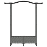 Raised Bed with Trellis and Roof Light Grey 124 x 40 x 129 cm 3423012