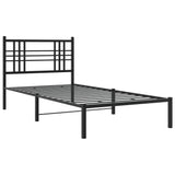 Metal Bed Frame without Mattress with Headboard Black 90x200cm 376317