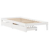 Bed Frame with Drawers without Mattress White 90x190 cm Single 3301935