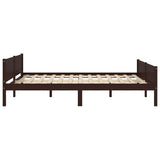 Bed Frame without Mattress Solid Pinewood Dark Brown 120x200 cm 322119
