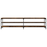 TV Cabinet Smoked Oak 200x30x50 cm Engineered Wood and Metal 826761