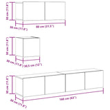 ZNTS 4 Piece TV Cabinet Set Wall-mounted Old Wood Engineered Wood 3329155