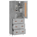 Highboard Concrete Grey 69.5x34x180 cm Engineered Wood 3199725