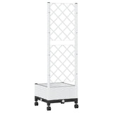 Garden Planter with Trellis&Wheels White 40 x 40 x 131.5 cm PP 3422918
