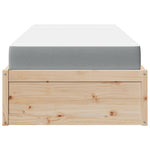 ZNTS Bed with Mattress 90x190 cm Single Solid Wood Pine 3281955