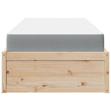 ZNTS Bed with Mattress 90x190 cm Single Solid Wood Pine 3281955