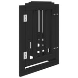 Dog Gate with Door Foldable 6 Panels Black 300 cm Poplar Wood 352253