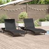 Sun Lounger 3 pcs Brown 197 x 70 x 82 cm Poly Rattan 3381202