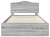 Bed Frame Grey Sonoma 100 x 200 cm Solid Pine Wood 3413349