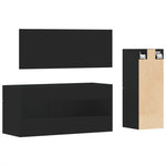ZNTS 3 Piece Bathroom Furniture Set Black Engineered Wood 3308532