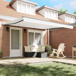 Retractable Awning White Manual White 400 x 350 cm Fabric 3330795