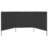 3-panel Wind Screen Fabric 400x120 cm Anthracite 44541