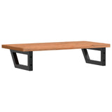 Basin Shelf Wall Mounted Steel and Solid Wood Beech 3302367