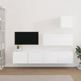 4 Piece TV Cabinet Set White Engineered Wood 3114646