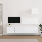 ZNTS 4 Piece TV Cabinet Set White Engineered Wood 3114646