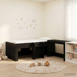 Kids'High Bed Frame with Desk Black Oak 90 x 190 cm 3423471