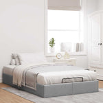 Ottoman Bed Frame without Mattress Light Grey Double Fabric 3310919