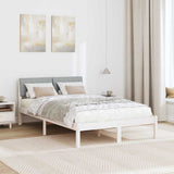Bed frame White and light grey 120 x 200 cm Solid pine wood 878683
