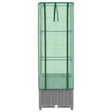 Raised Bed with Greenhouse Cover Rattan Look 40x40x139 cm 4015855
